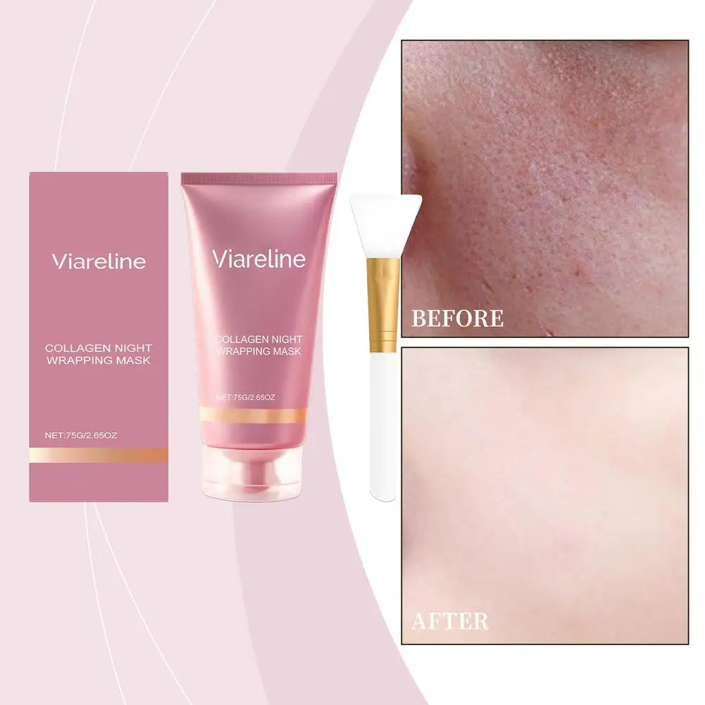 Collagen Night Peel Off Mask Cleansing Pores Reduces Facial Skin Sag