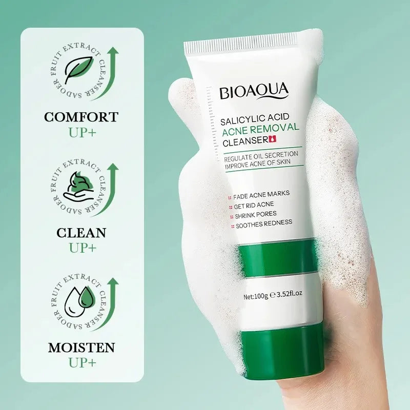 BIOAQUA Salicylic Acid Facial Cleanser Acne Treatment Moisturizing