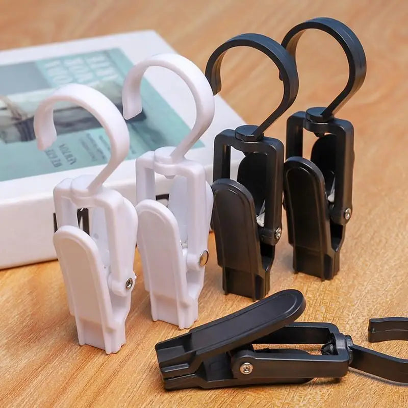 Durable Plastic Hanging Clips 360 Degree Swivel Hooks Non Slip Closet