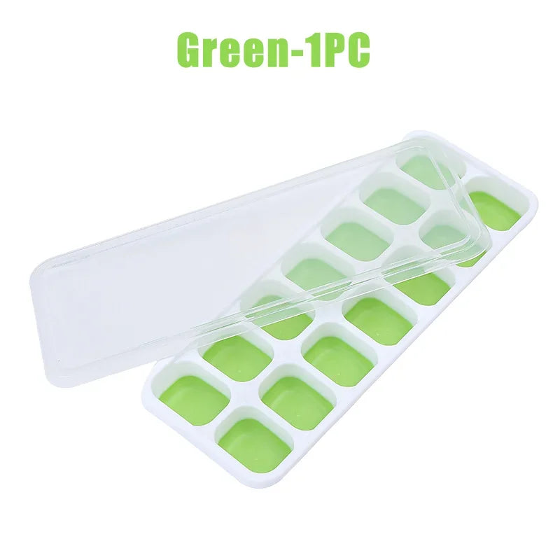 14-Grid Silicone Ice Cube Tray with Lid – Reusable Mold