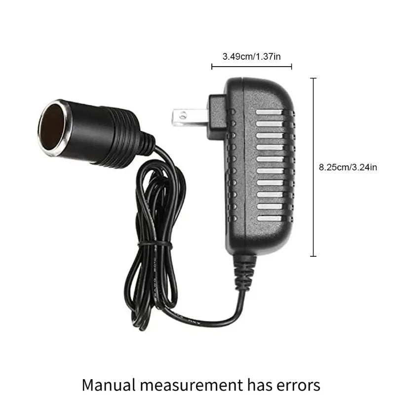 AC to DC 12V Car Cigarette Lighter Socket Power Adapter – US Plug