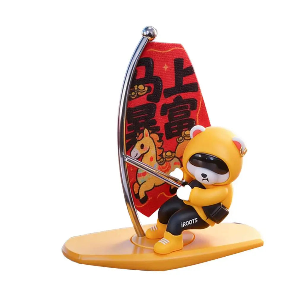 Creative Car Ornaments Surfing Bears Swinging Rotating Cartoon