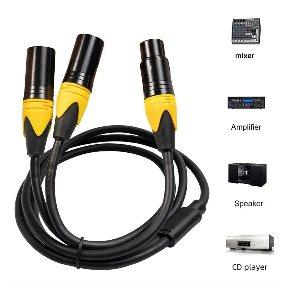 XLR Y Splitter Cable | 1 Female to 2 Male 3-Pin Audio Signal