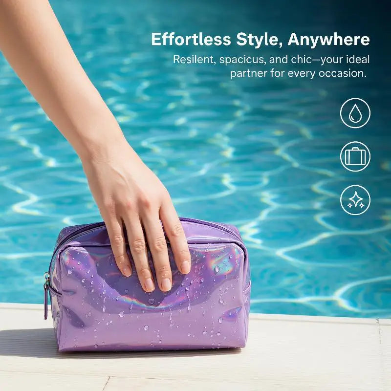 Holographic Laser Cosmetic Bag | Waterproof Travel Makeup Organizer