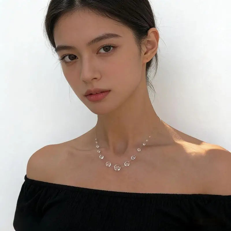 Clear Dewdrop Necklace – Handmade Resin Water Drop Pendant