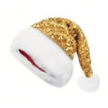 Red Glitter Sequin Santa Hat – Soft Velvet Unisex Xmas Cap