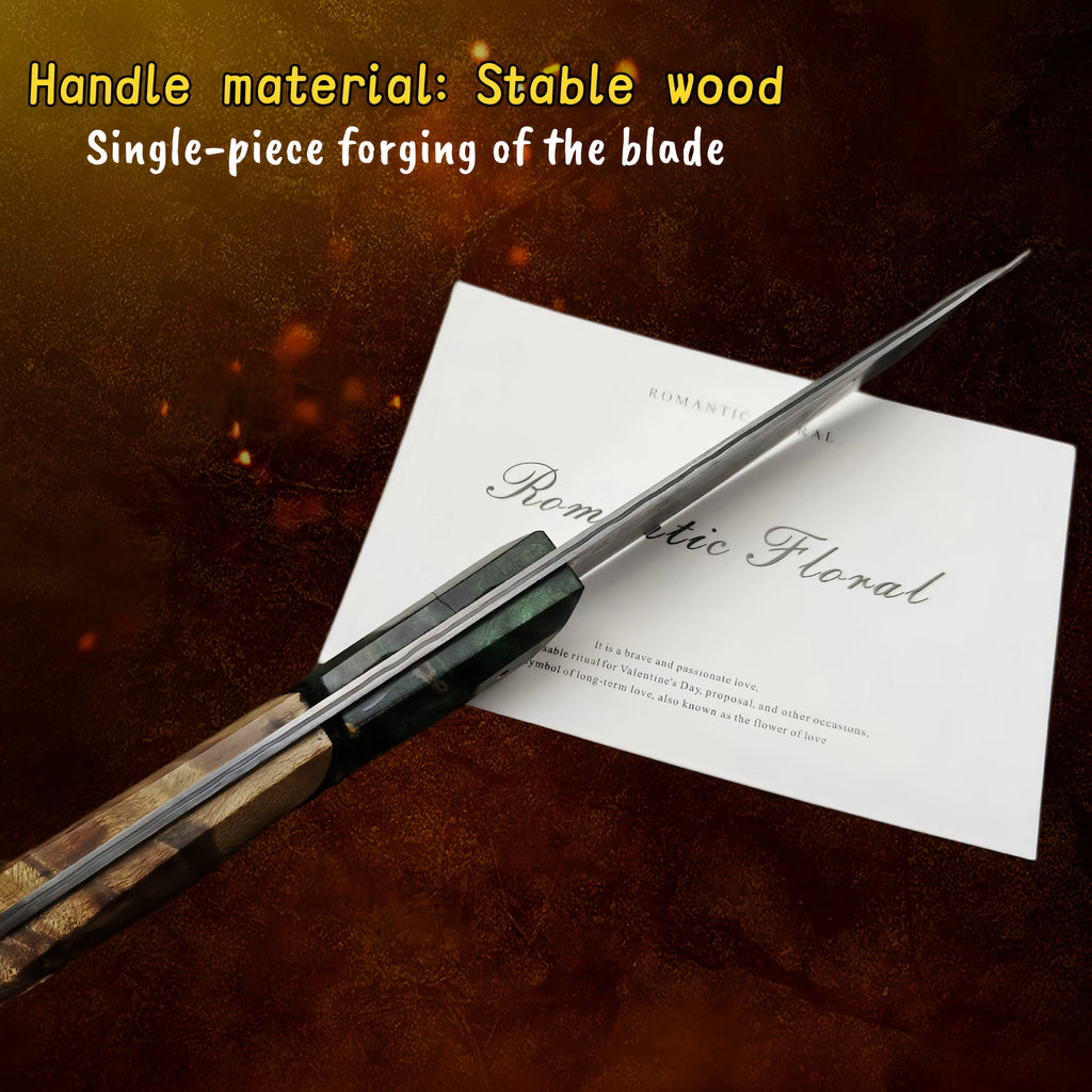 Damascus Steel Fruit Knife – SKD-11 Blade & Wood Handle