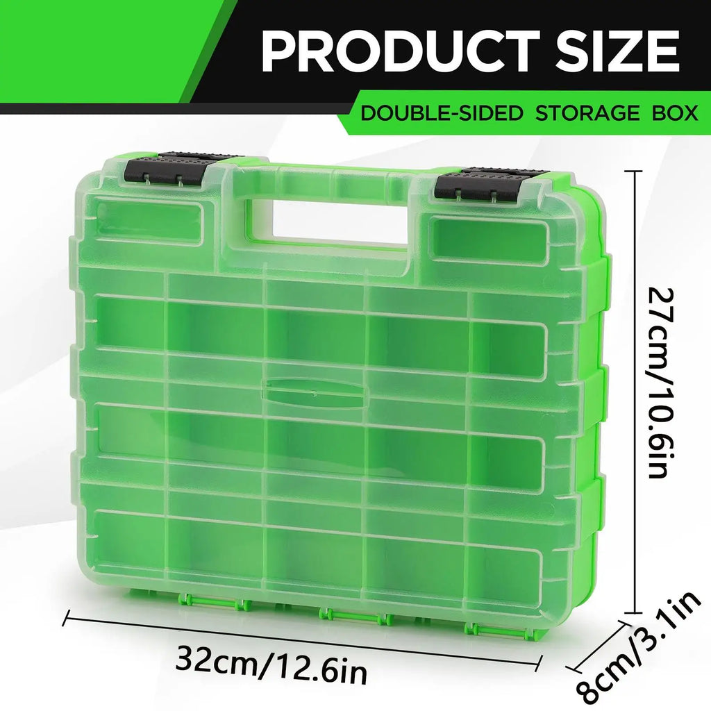 34-Compartment Double-Sided Tool Box Organizer | Hardware Storage