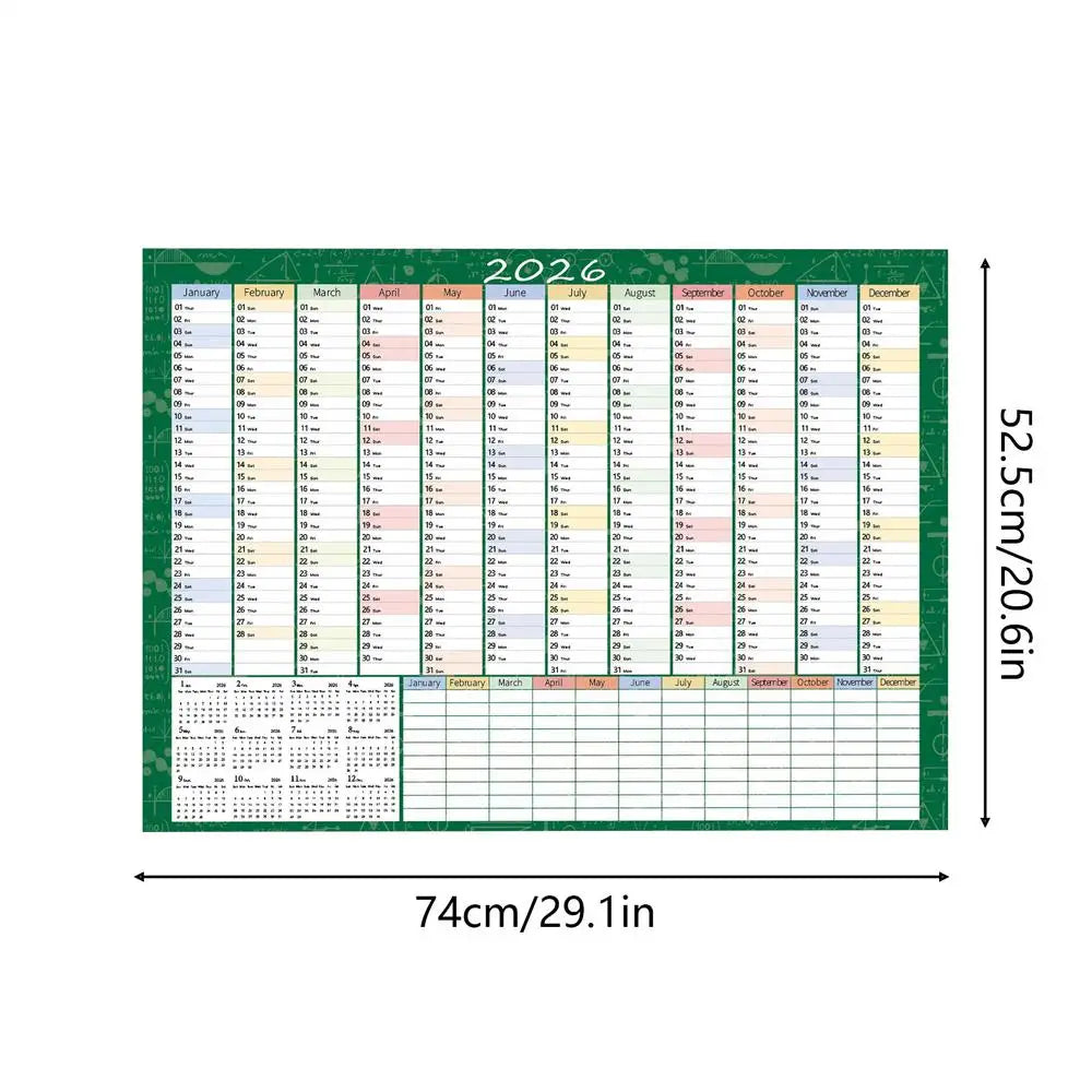2026 Plan Calendar 29 X Large Notebook Tip Labels Sticker Wall Decor