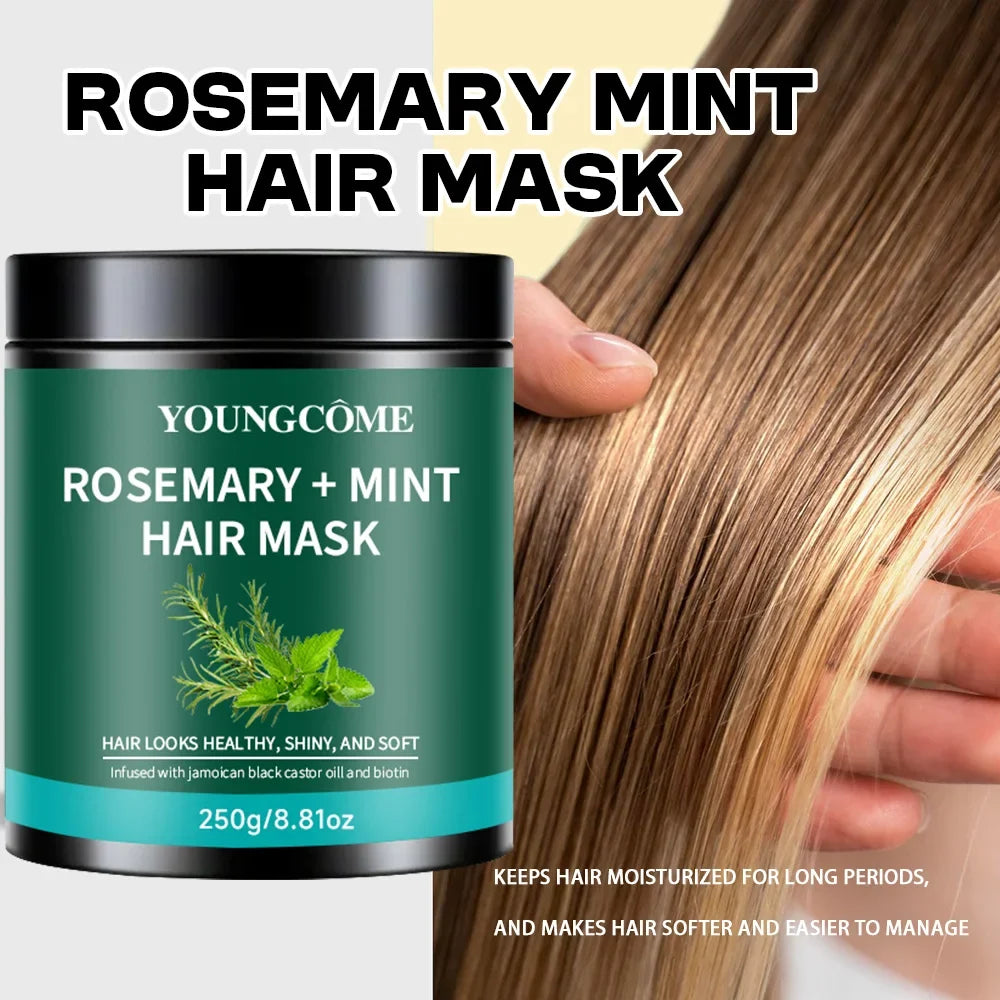 Rosemary Mint Hair Mask Black Castor Oil Biotin Healthy Shiny Soft