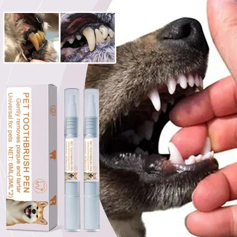 Pet Toothbrush Pen Soft Bristles Dog Oral Stone Cleaning Cat Teeth