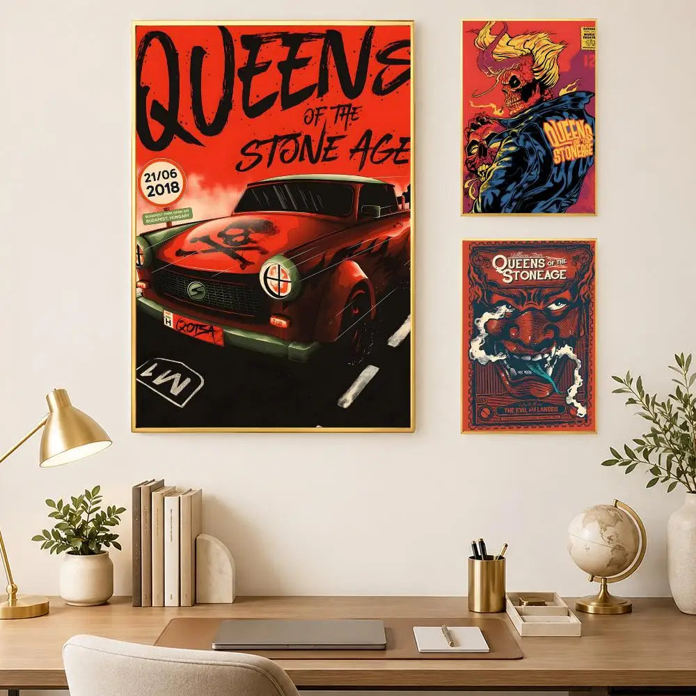 Queens of the Stone Age Wall Poster – HD Self-Stick Waterproof