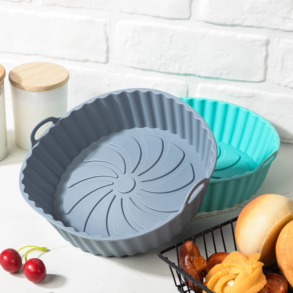 Silicone Air Fryer Basket Liner – Reusable BPA-Free Pan Insert