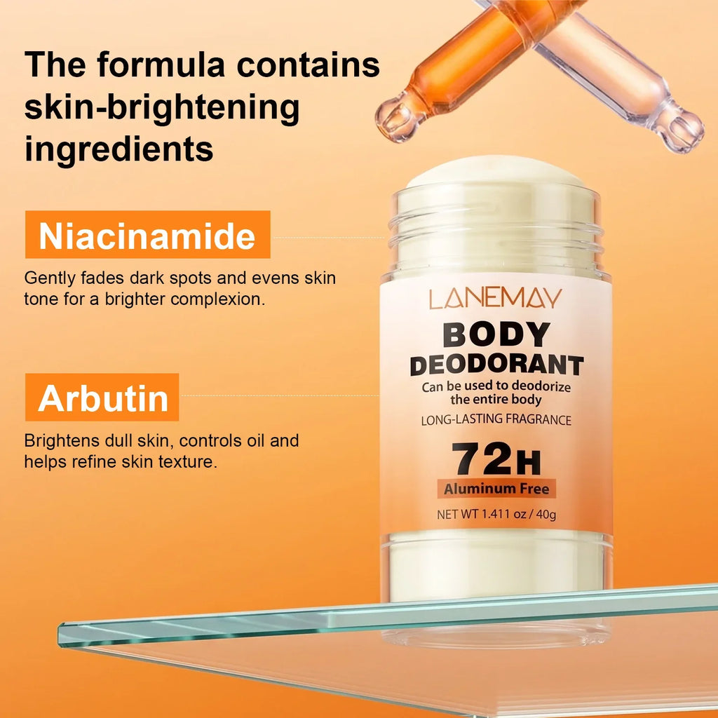 Lanemay 72H Aluminum-Free Body Deodorant – Niacinamide & Arbutin