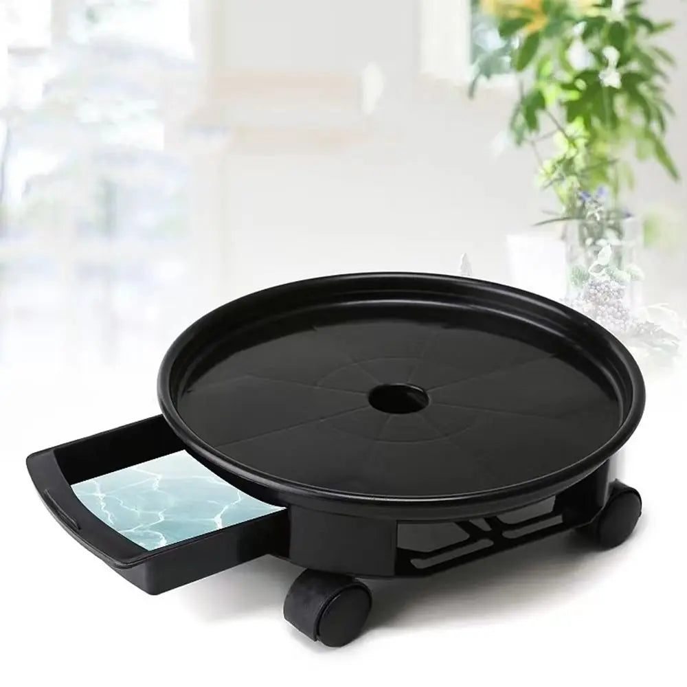 360° Rolling Plant Pot Tray with Wheels & Water Tray