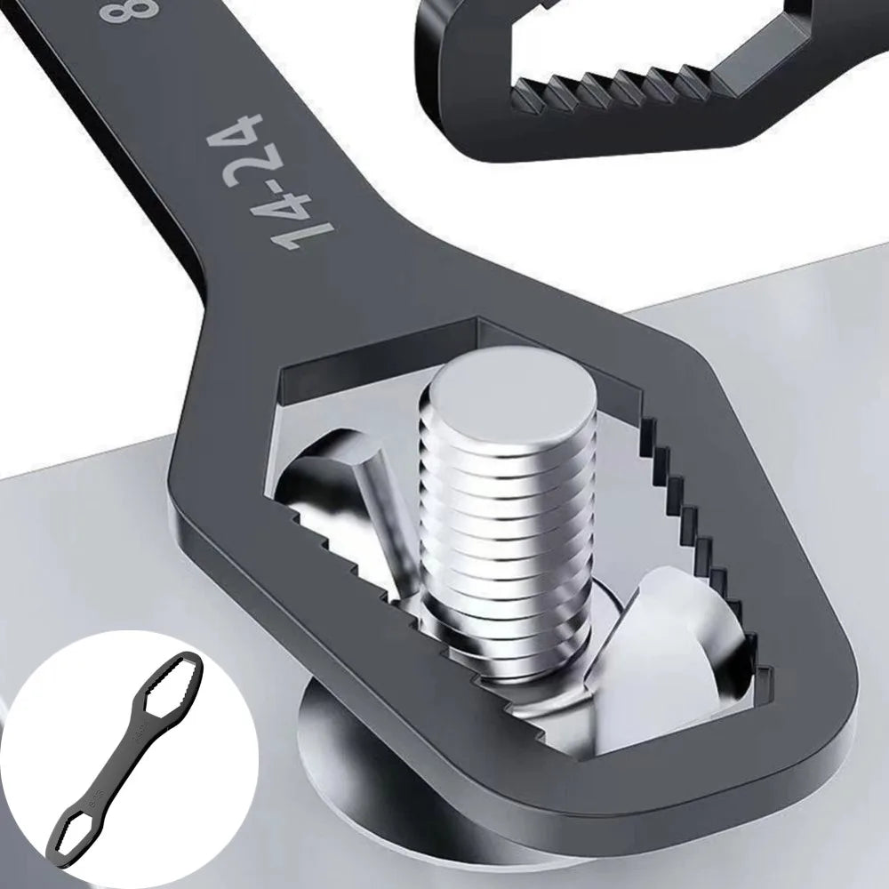 Double-Head Self-Tightening Universal Wrench 8-24mm Spanner