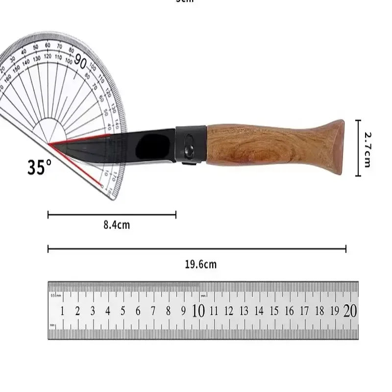 3CR13 Folding Pocket Knife – Wood Handle Camping Knife