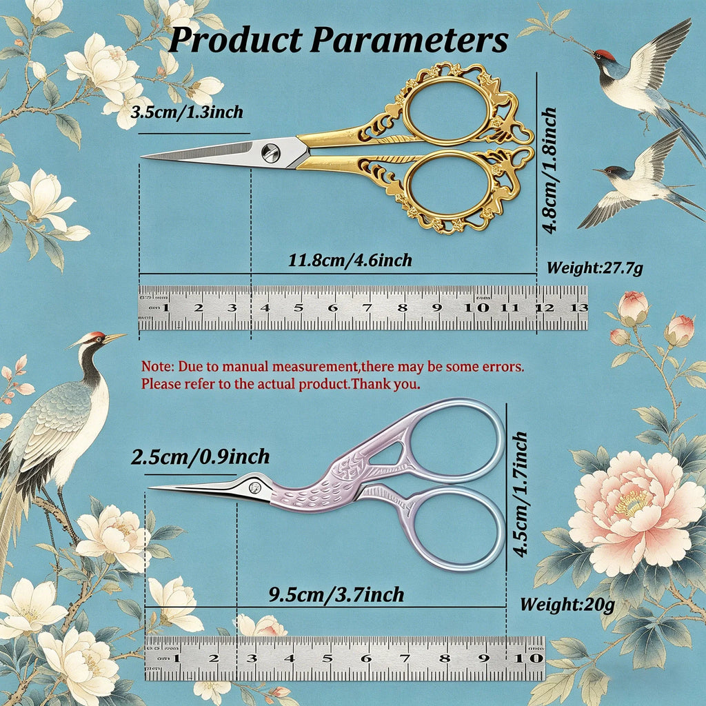 2-Piece Embroidery Scissors Set – Stainless Steel Sewing Shears