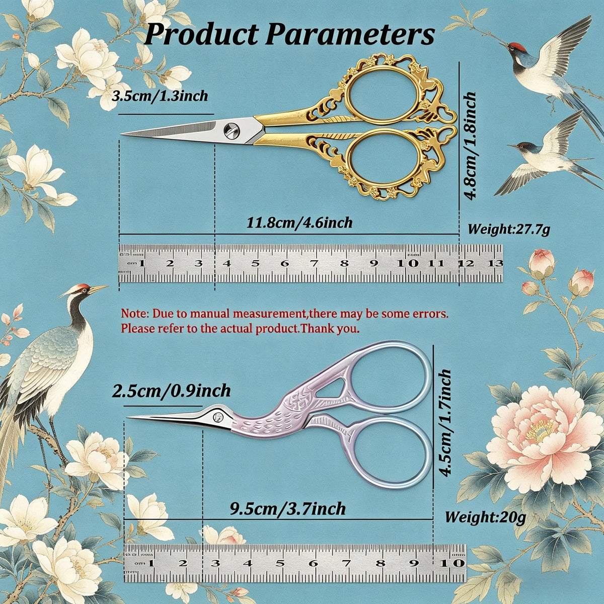 2-Piece Embroidery Scissors Set – Stainless Steel Sewing Shears