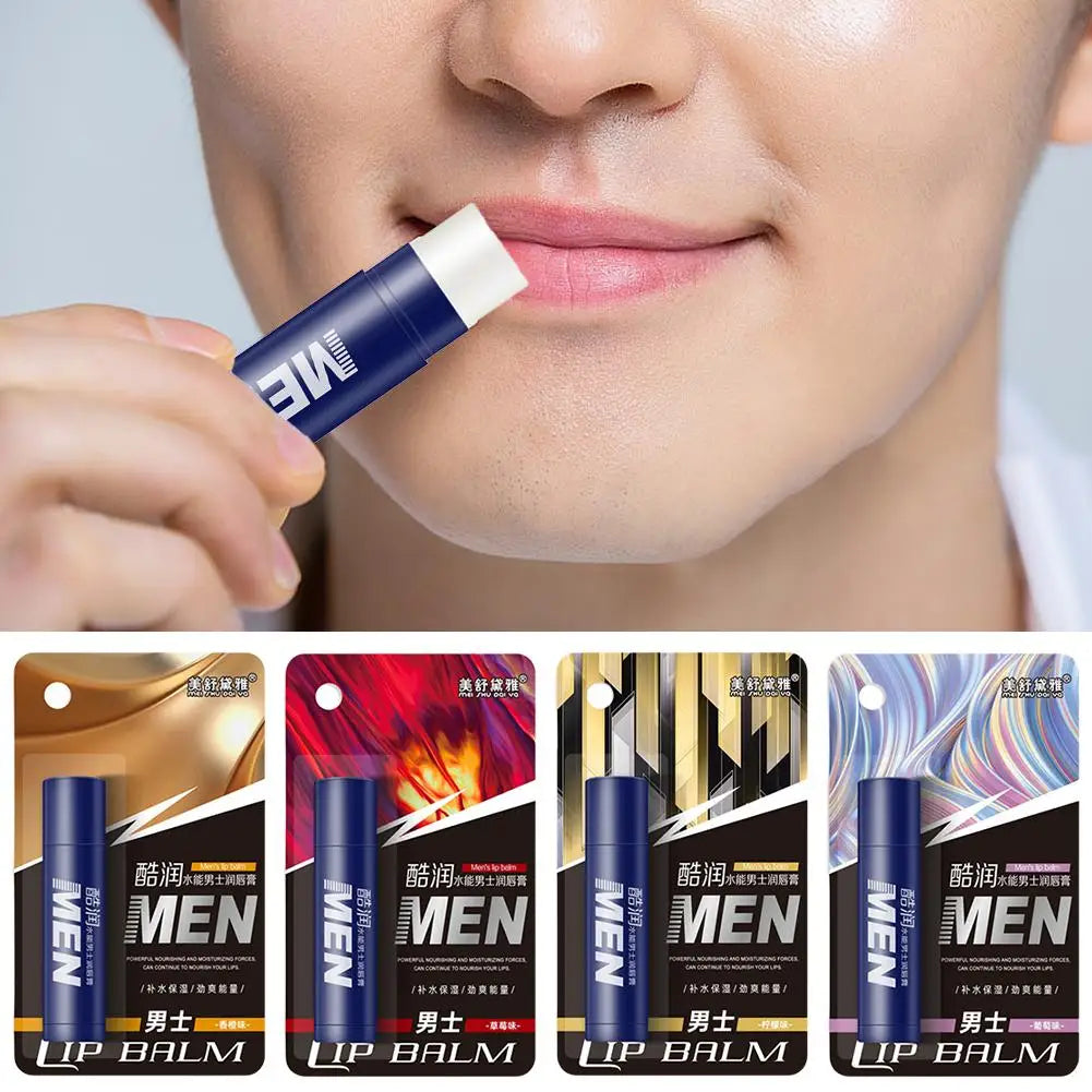 Men's Lip Balm with Vitamin E – 4 Flavors, Repairs Dry Cracked Lips