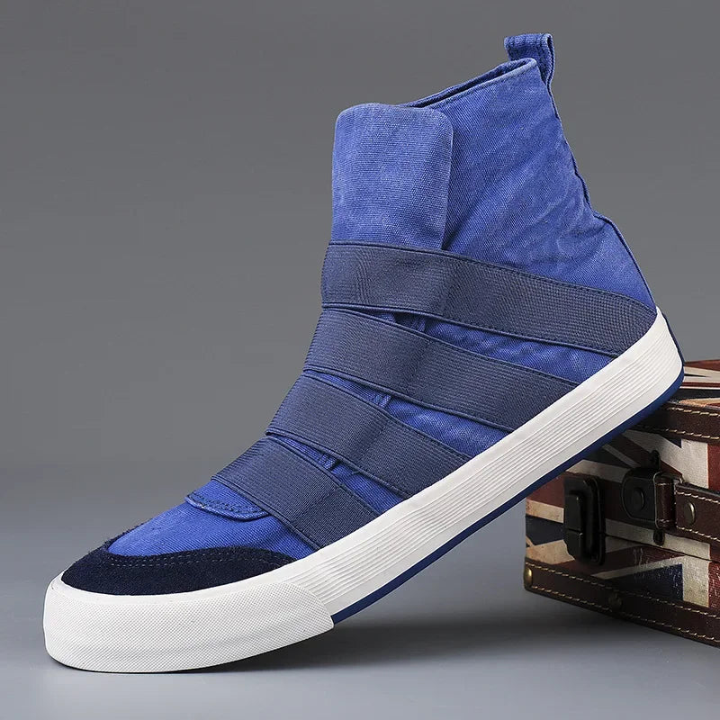 YBQJOO Korean High Cut Canvas Strap Casual Shoes | Unisex