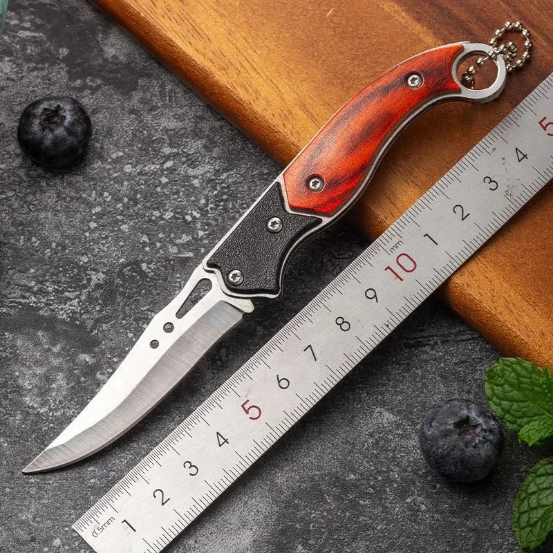 Multifunctional Utility Knife – Stainless Steel Blade & Wood Handle