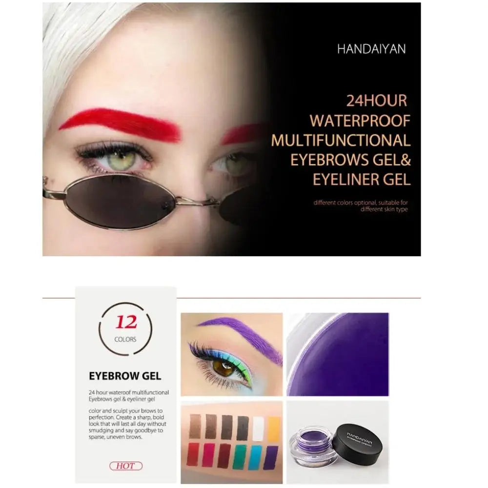 HANDAIYAN Waterproof Eyebrow Gel Cream – 12 Shades, Long Lasting