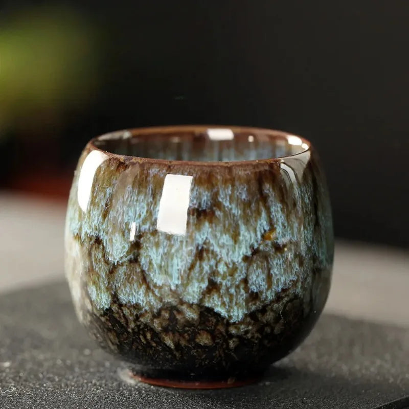 Ceramic Kung Fu Tea Kiln Transformation Single Cup Tianmu Glaze Main