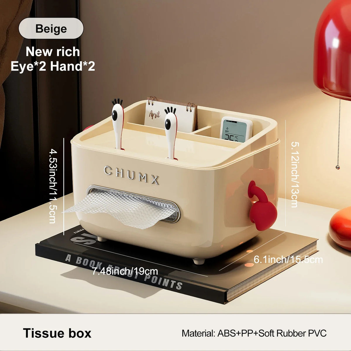 Tissue Box Cartoon Design Crab Boss Cute Storage Multi-functional
