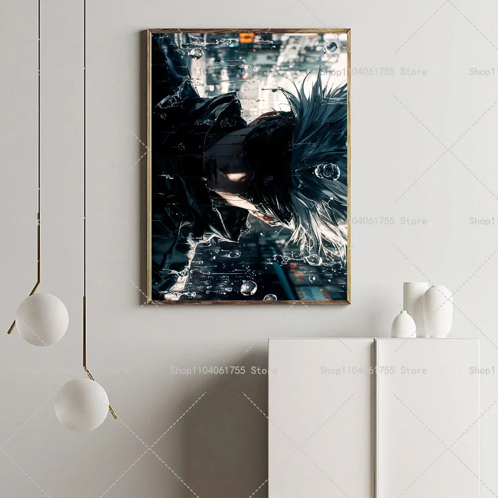 Gojo Satoru Anime Wall Poster – Self-Adhesive Waterproof Sticker