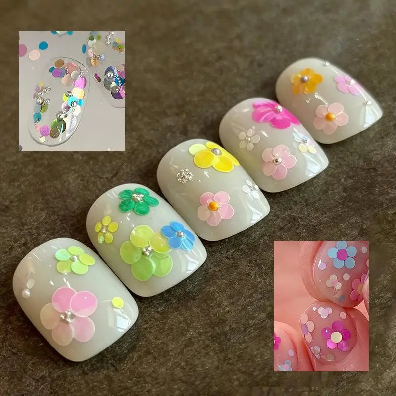 12-Grid Nail Glitter Set – Colorful Sequin & Sparkle Charms