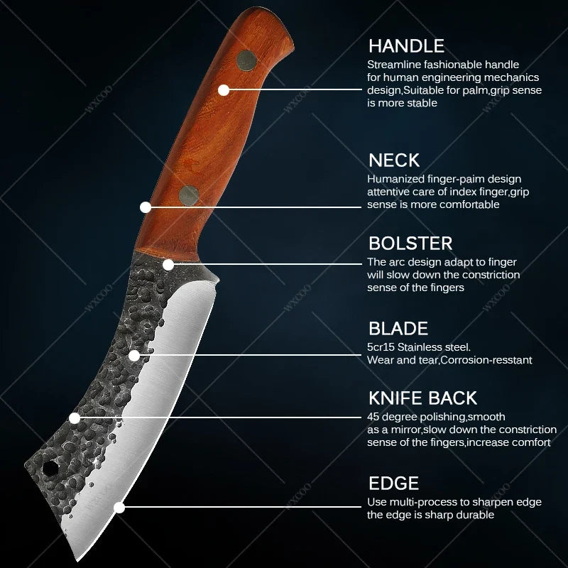 Forged Stainless Steel Chef & Boning Knife – Meat Cleaver