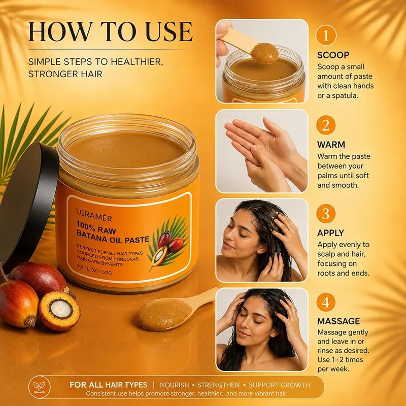 LGRAMER 120g Natural Batana Solid Hair Mask – All Hair Types