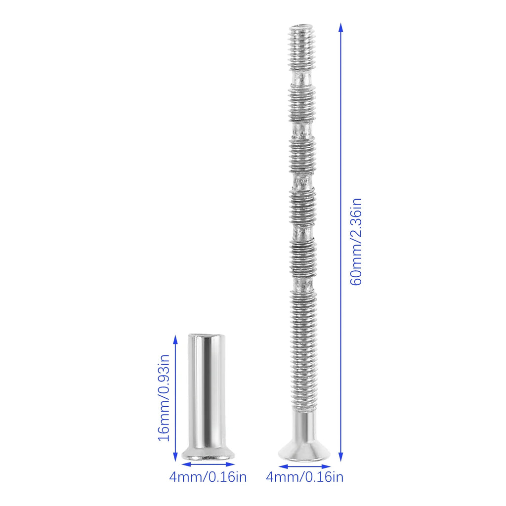 M4×60mm 304 Stainless Steel Door Handle Screws & Nuts – 10 Sets
