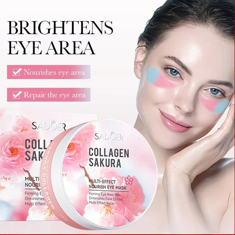 SADOER Sakura Collagen Eye Masks 60pcs – Hydrogel Eye Patches