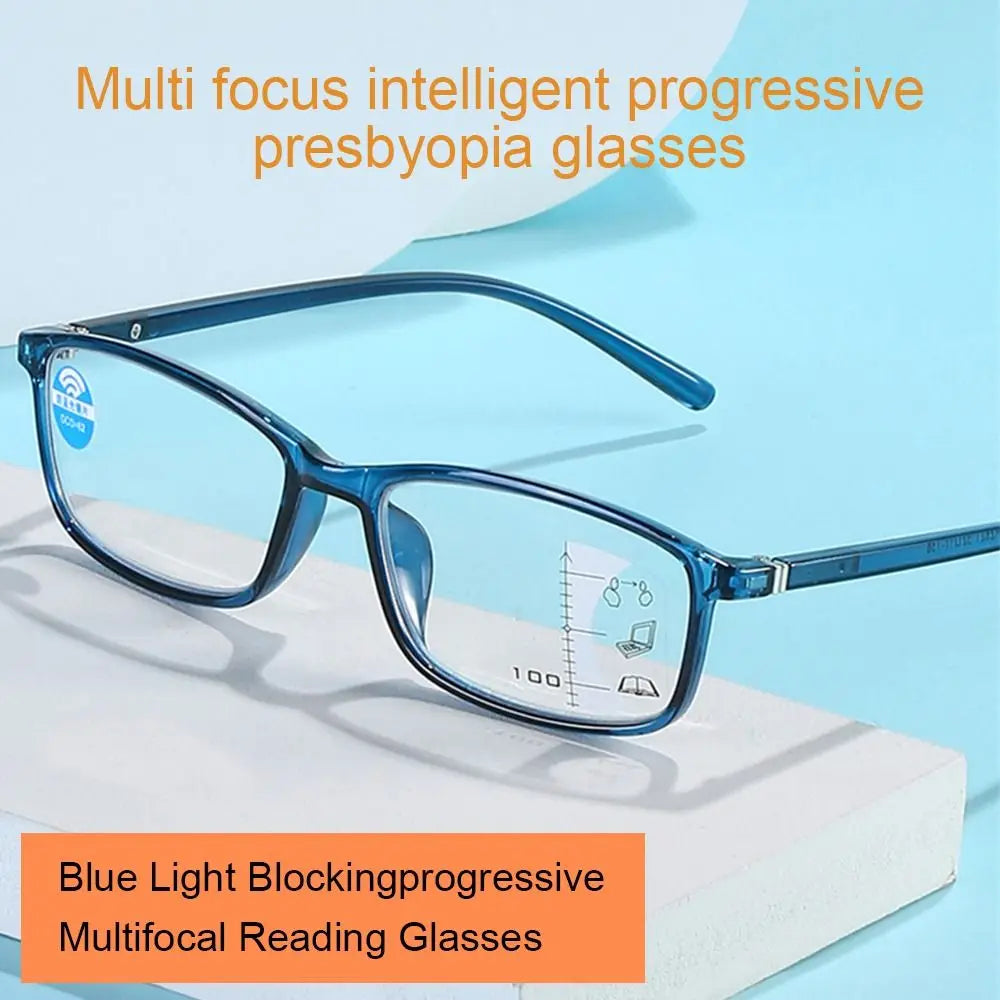 Retro Progressive Multifocal Reading Glasses Anti-Blue Light
