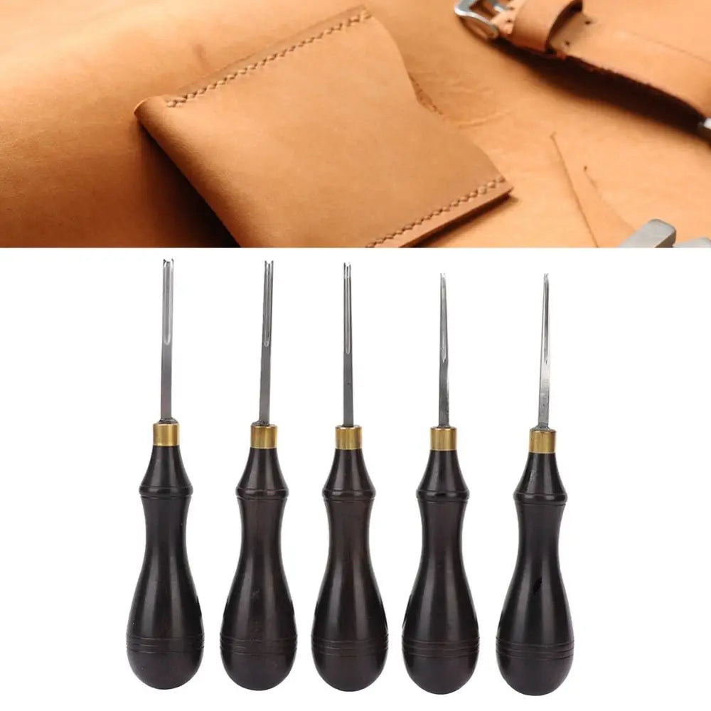 Leather Edge Beveler – Wooden Handle Skiving Tool for Crafters