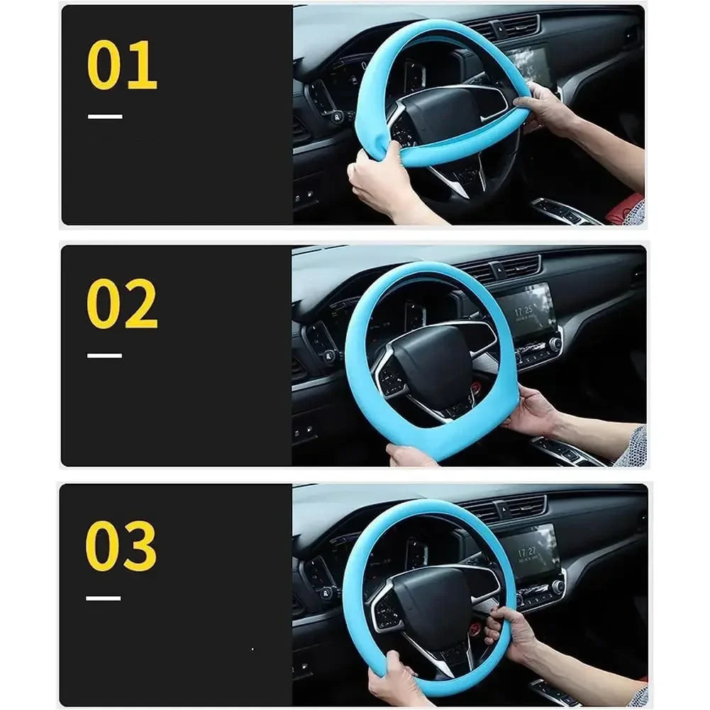 Anti-Slip Silicone Steering Wheel Cover | Universal 14–16"