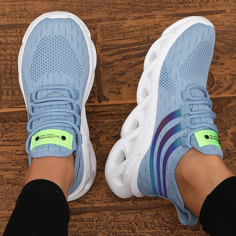 Women's Breathable Mesh Sneakers – Gym, Yoga & Casual Lace-Up