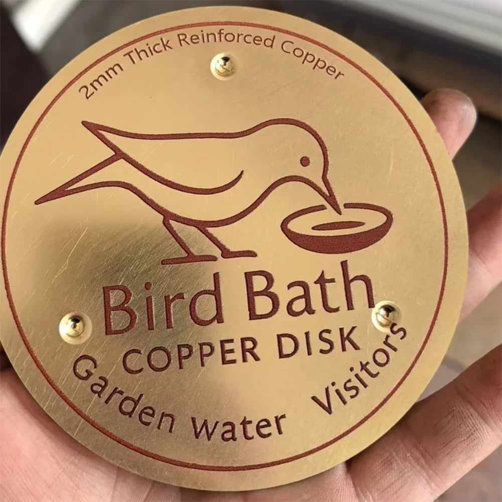 Solid Copper Water Purifier Disc for Birdbaths & Fountains