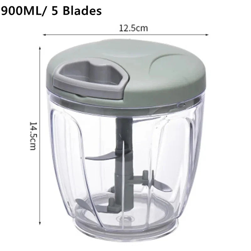 Manual Hand Pull Food Chopper – Garlic, Veggie & Herb Mincer
