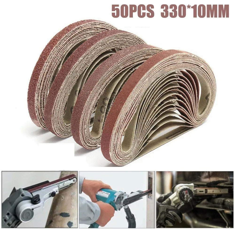 Sanding Belt 40-120 Grits 10x330mm Sanders File Sander Angle Grinder