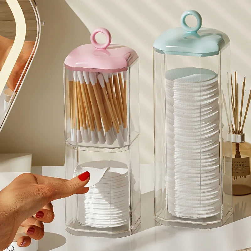 Clear Storage Box PS Swab Home Room Bedroom Bathroom House Pink