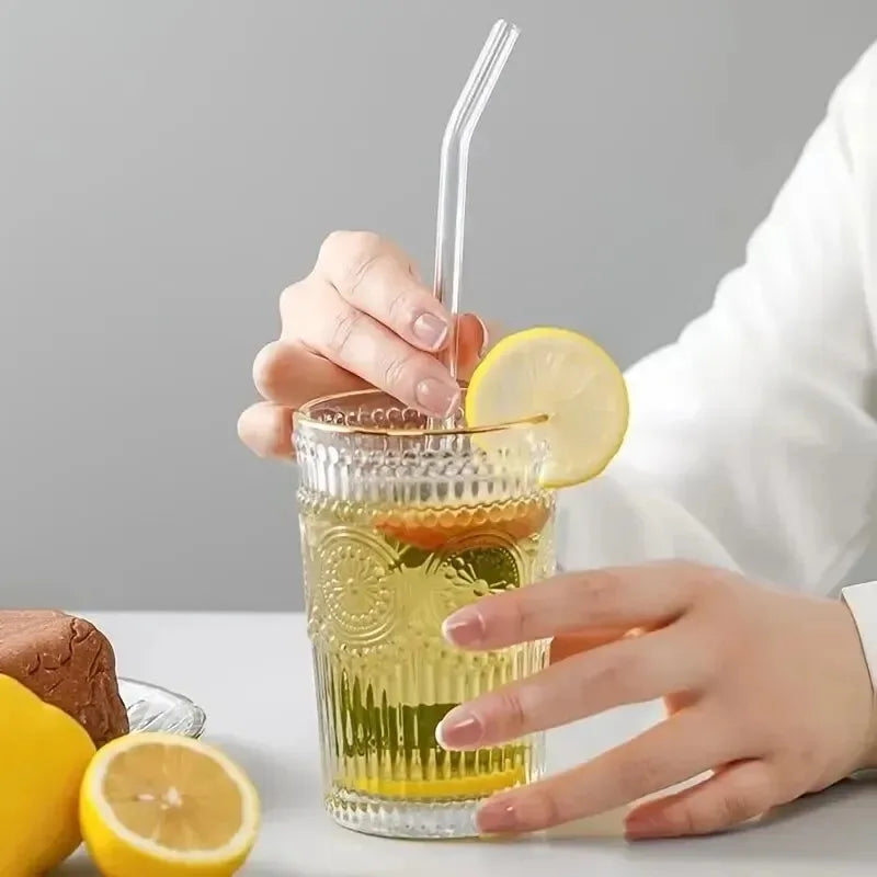 Reusable Glass Straws Set of 5 with Brush – Heat Resistant