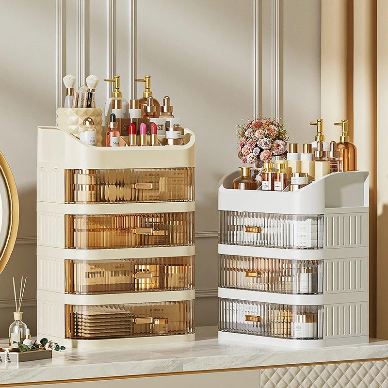 Cosmetic Storage Box Drawers Plastic Dressing Table Cabinet
