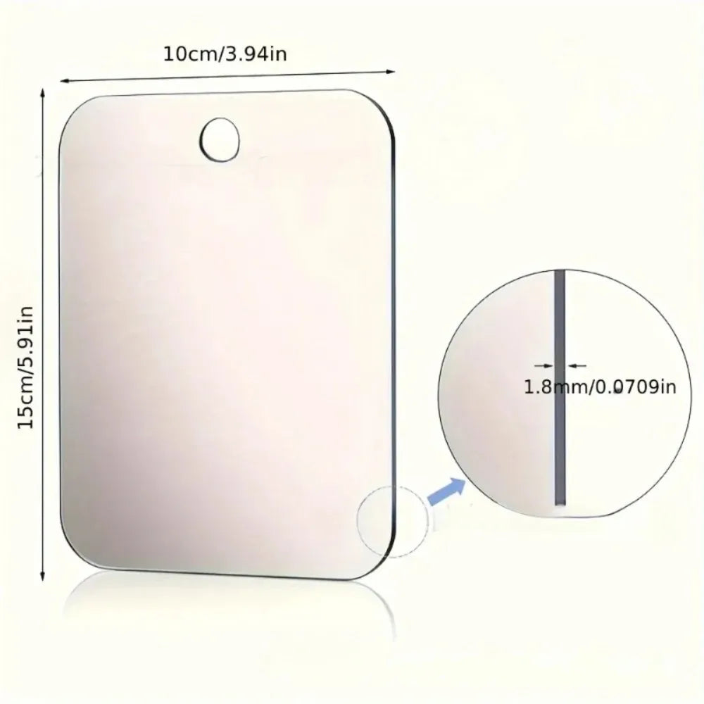 Bathroom Anti Fog Mirror Fogless Acrylic Shower Wall Hook Portable