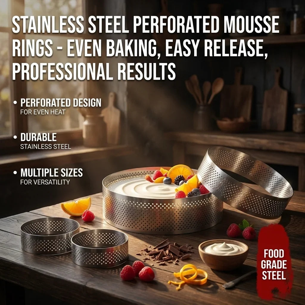 Stainless Steel Perforated Mousse Cake Ring | Multi-Size Mold
