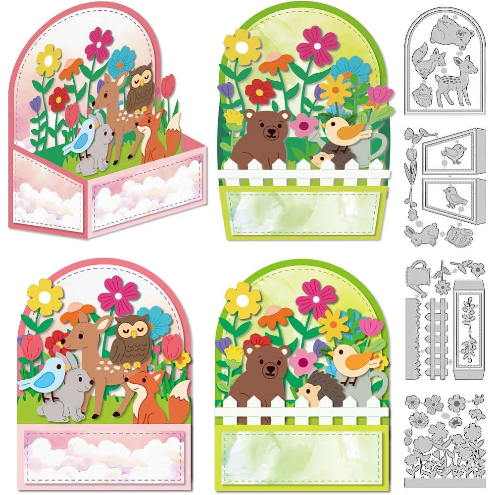 Zoo Theme Carbon Steel Cutting Dies – 4-Pc Scrapbook Set