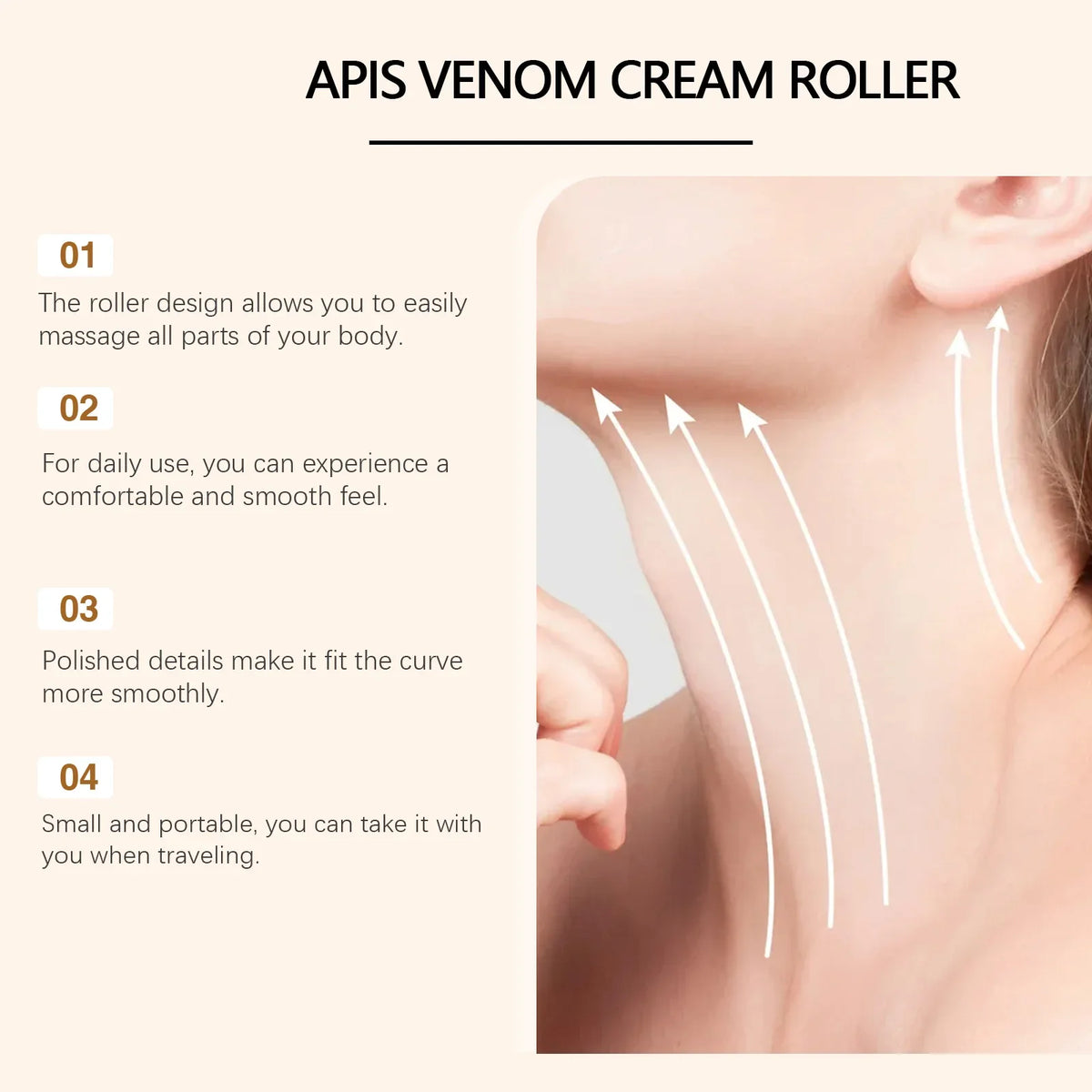 Hydrating Neck Roller Cream – Firms, Plumps & Moisturizes