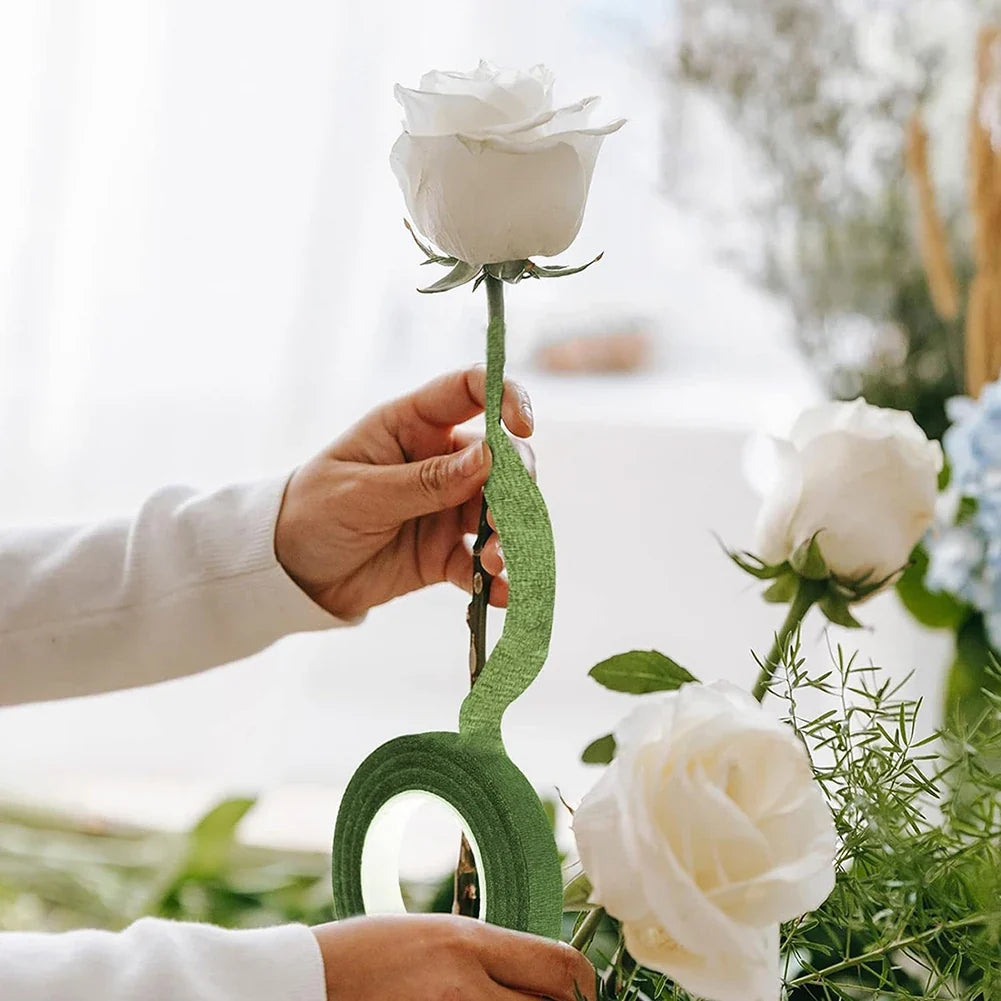Dark Green Floral Stem Wrap Tape – 3-Roll Bouquet Pack
